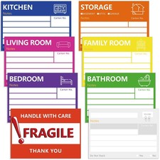 6 x 4 in Large Moving Labels for Boxes, 6 x 4 Inch-160pcs, 8 Color- Type 2