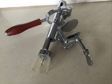 Vintage Bar Wine Corkscrew Bottle Opener Puller Table Counter Top Mount Chrome