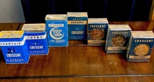 Lot Of 7 Vintage Crescent Herb & Spice Tins / Boxes - Some Full Seattle Wa.