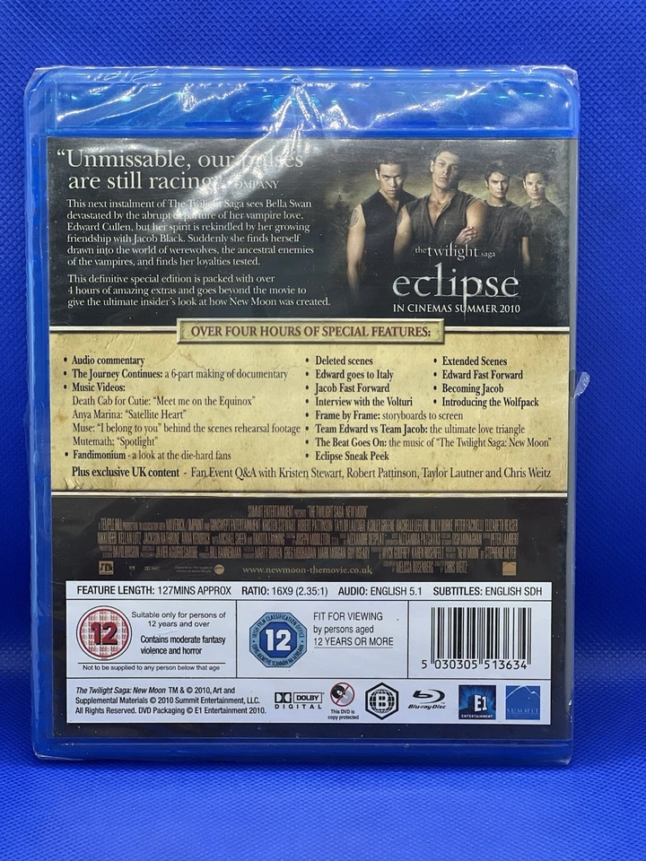The Twilight Saga: New Moon - ( Blu-ray Movie, 2009 ) - PAL - New & Sealed - Image 2 of 4
