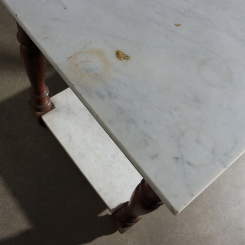 Mesa de Trabajo Antigua Mármol Blanco Italia Siglo XX - Imagen 9 de 11