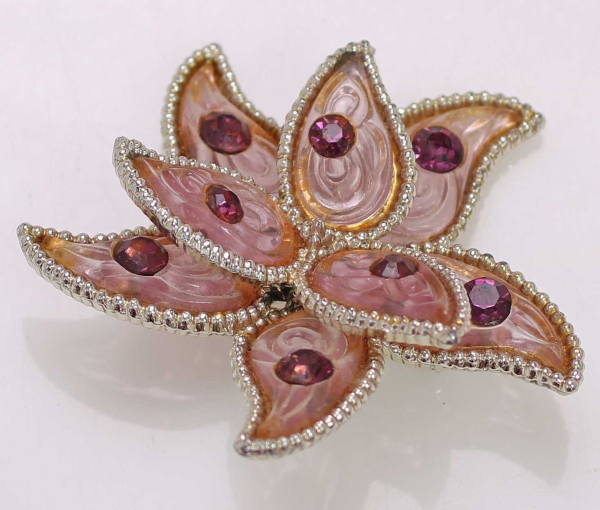 3 Peice Floral Brooch Set with Purple and Pink Flower Accents Bracelet. Luxury Women Eternal Flower Brooches Fashion Jewelry  main image 3
