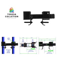 Black Chain Link Arm Double Gate Latch - Chain Link Double Gate Latch for 1-3...