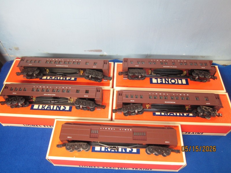Lionel Madison Heavy Passenger Cars 19011, 19015-19018 w/OB's