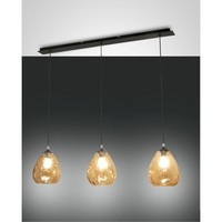 Pendelleuchte Gisella, 3-Flammig, 3X E27 Max. 60W, Metall / Geblasenes Glas, Amb