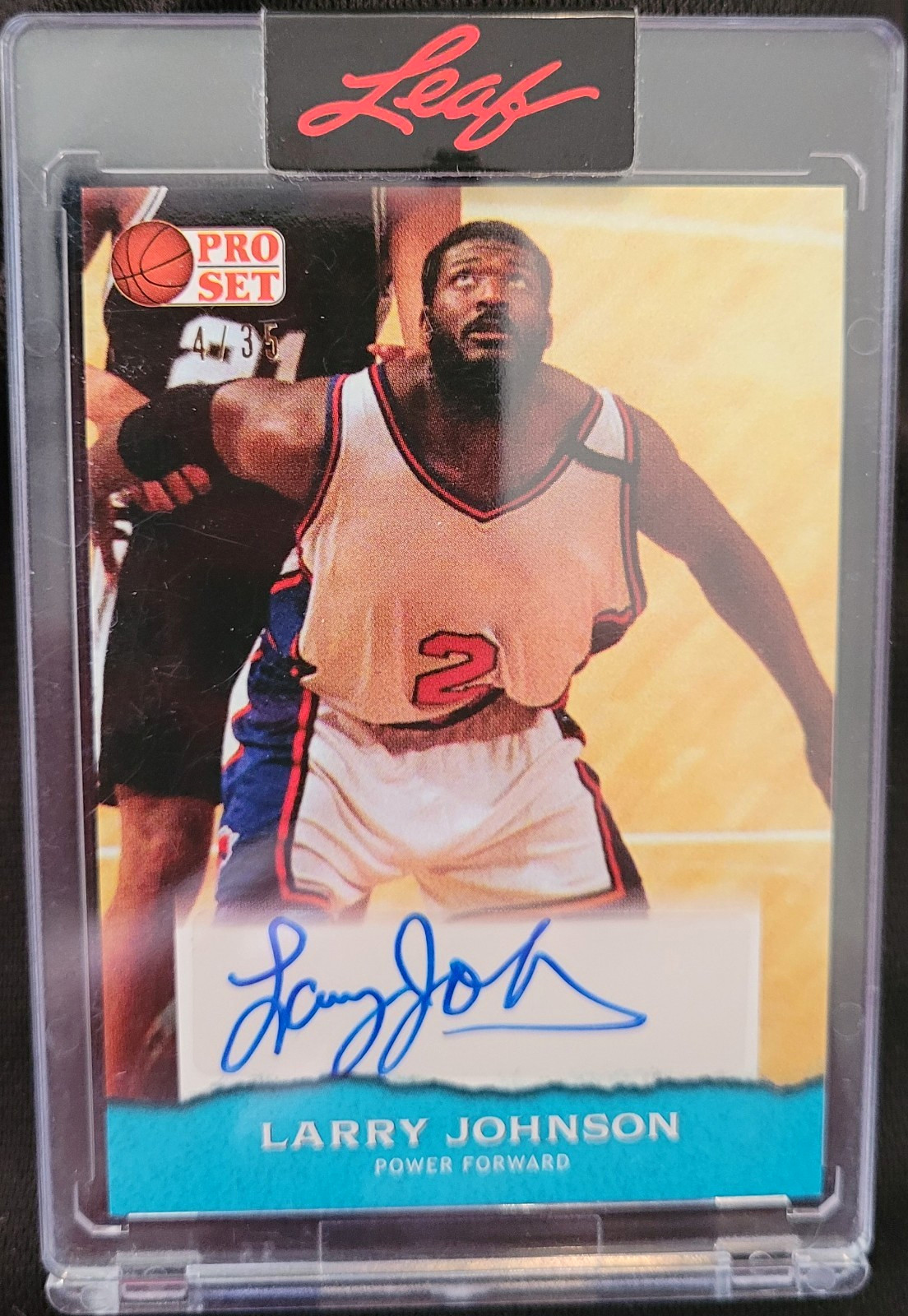 Leaf 2022 Pro Set Sports Larry Johnson Auto PSA-LJ1 Hornets 4/35
