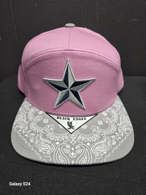 NWT Pink W/ Gray Paisley Dallas Star Black Eagle Brand Baseball Football Cap