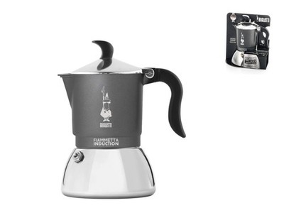 Bialetti Caffettiera Fiammetta 2 Tassen Moka Anthrazit Aluminium 8006363036924