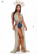 Fashion Nova Medusa Maiden 2 Piece Costume Set - Teal/combo