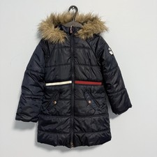 Tommy Hilfiger Little Girl s Faux Fur Longline Puffer Coat Size 5/6