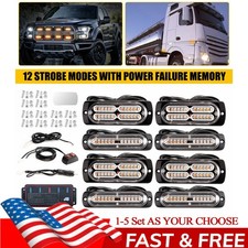 1224 Led Amber Strobe Light Bar Car Truck Flash Warning Hazard Beacon Lamp 8-40 1224 Led Amber Strobe Light Bar Car Truck Flash Warning Hazard Beacon Lamp 8-40