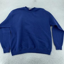 Vtg Lee 90s Sweatshirt Mens L Blue Oversized Heavyweight Pullover Crew Neck USA
