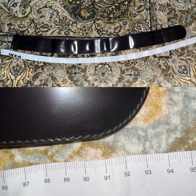 Furla Patent Leather Black Wide Black Belt Silver Buckle S  display picture 2