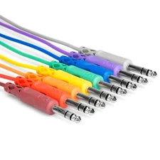 Hosa CSS-830 8-Pack of 1-foot 1/4" TRS Balanced Patch Cables 1ft 12" 12-inches