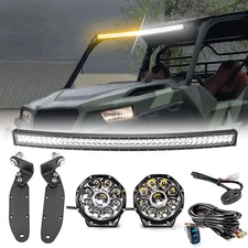 WEISEN Amber/White 42" LED Light Bar Roof Mount+5" 45W Pods For Polaris General