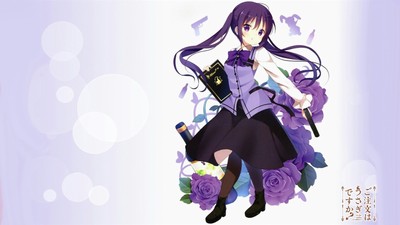Anime girls gochuumon wa usagi desu ka tedeza rize Gaming Mat Desk Pad