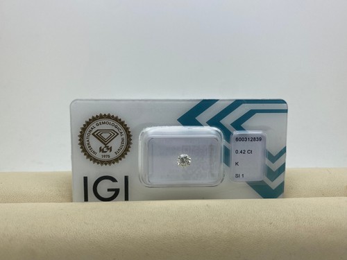 DIAMANT 0.42ct Brillant SI1 Crystal (K) IGI Zertifikat - Bild 1 von 2