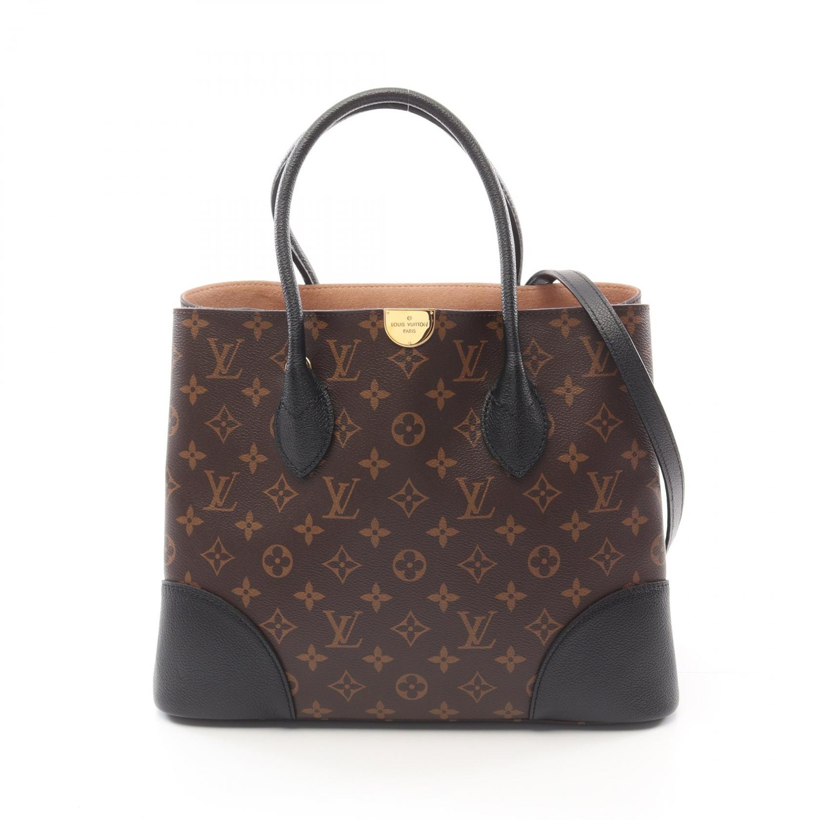 LOUIS VUITTON Flandrin 2-Way Tote in Monogram Canvas Brown Black Preowned LV Bag
