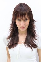 Wig Layered Brunette Brown Long Fringe Wig Wig Layered Brunette Brown Long Fringe Wig