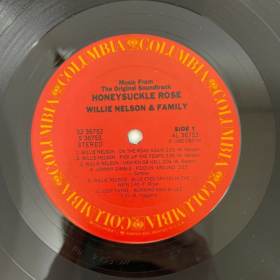 Willie Nelson Honeysuckle Rose (Soundtrack) Vinyl, LP 1980 Columbia
