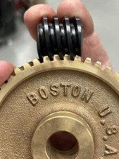 BOSTON GEAR BRONZE WORM GEAR SET 25:1 RATIO 5/8" AND 3/4” BORE 12 PITCH 2 LEAD