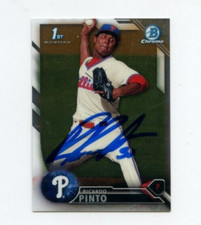 RICARDO PINTO SIGNED 2016 BOWMAN CHROME CARD AUTO