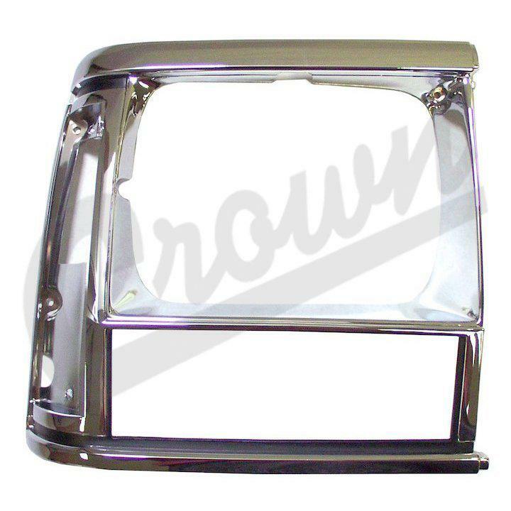 Entourage de phare droit noir et chrome pour restauration de carrosserie auto