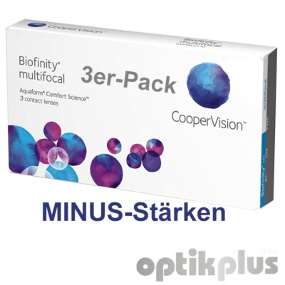 Biofinity Multifocal - Mehrstärken Monatslinse - 3er-Pack - MINUS-Stärken [9124]