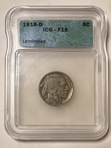 1918 D Buffalo Nickel 5C ICG F15 Better Date !!