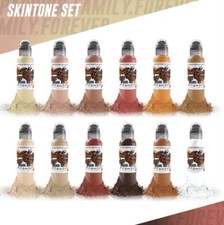 World Famous Tattoo Ink 12 Bottle Skintone Set