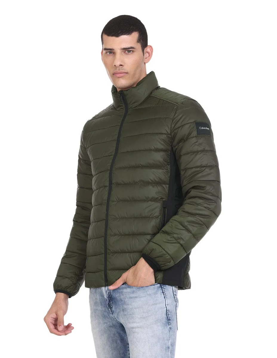 Calvin Klein Men's Dark Green Polyester Lightweight Hooded Puffer Jacket  RRP£190