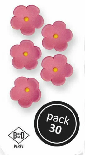 Fiori e decorazioni di zucchero rosa per torte e dessert