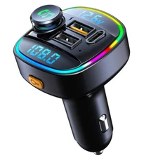 Car Bluetooth 5.0 FM Transmitter Handsfree Dual USB Radio Modulator MP3 Player