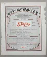 20's JOSEPH NATHAN & CO Wellington NZ GLAXO FOOD Ad Advertising 9.50in x 11in