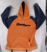 Bear Surfboards Hoodie Fleece Large Orange Gray 1990's USA Made Vintage Y2K