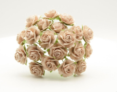 50x Akt Rosa Maulbeer Papier Blumen 2cm/20mm in Größe