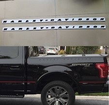 2x Harley Davidson side Emblem for F150 F-250 F350 Badge Black Glossy