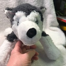 Cuddly Husky Plush Toy - Soft Adorable Grey/White Puppy Stuffed Animal For Kid