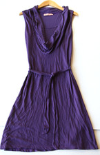 Indeita Argentina Woman's M Purple Midi Sleeveless Waist Tie 100% Algodon Dress