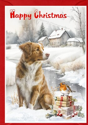 Nova Scotia Ente Toller Hund (4'' x 6'') Weihnachtskarte (innen leer) von Starprint