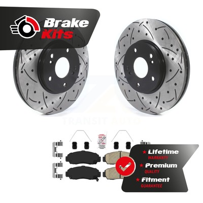 Brake Kit For Honda Accord 2008-2017 – Front & Rear Drilled/Slotted Rotors With Ceramic Pads (11.1 Inch)