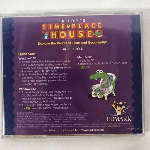 Edmark Windows 95 Cd Rom Trudy S Time Place House Ebay