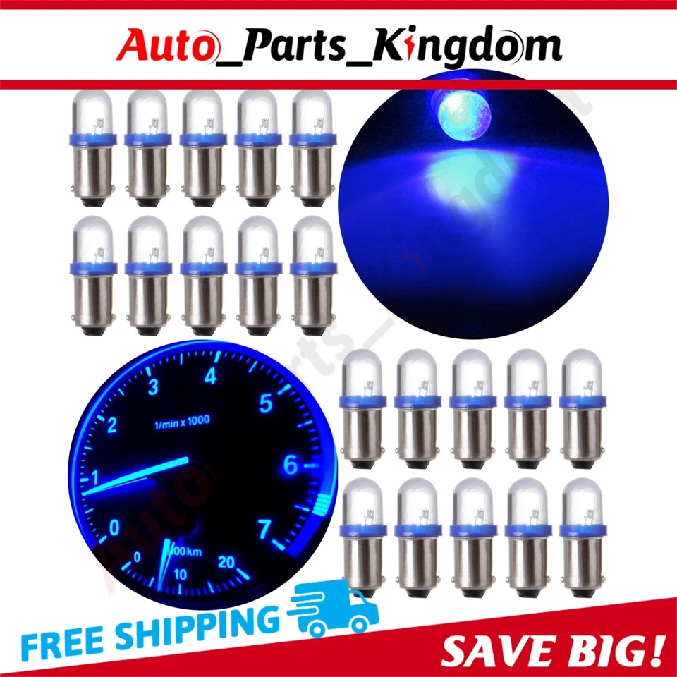 20X BA9S XENÓN AZUL LÁMPARA LED CUADRO DE INSTRUMENTOS TABLERO BOMBILLAS PARA FORD Foto 4 de 4