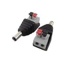 10x CCTV DC Power 5.5 x 2.5mm Male Push Spring Terminal Quick Connector Camera