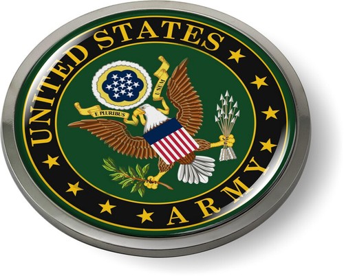 UNITED STATES ARMY 3D Domed Emblem Badge Car Sticker Chrome ROUND Bezel - 第 6/17 張圖片