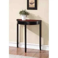 Small Half Moon Console Table Entryway Hall Living Room Wooden Accent Display