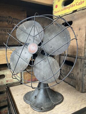 Vintage 12  Emerson Junior Jr 4 Blade Antique Fan Cast-Iron Deco Base￼ ￼Parts