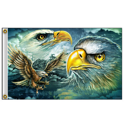Chopper Biker Motorrad Eagle Majestic Adler Western USA Flag Flagge Fahne Banner