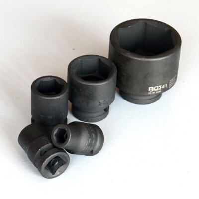 BGS Kraftnuss Sechskant, Antrieb 1/2'', Schlagschrauber Steckschlüssel SW 8-52 mm