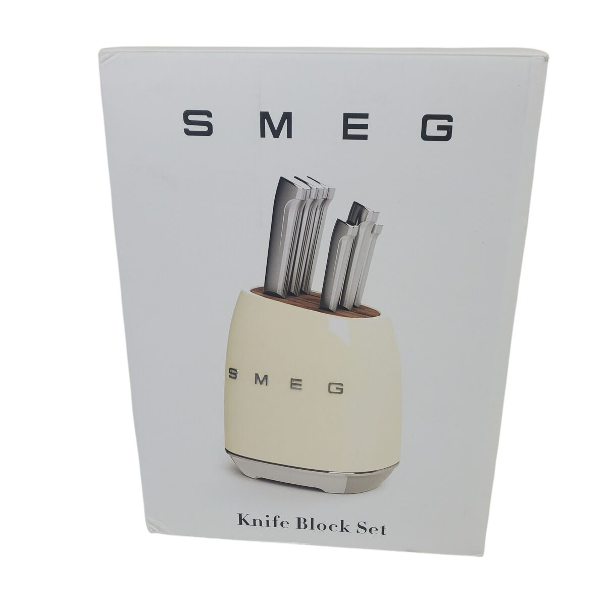 SMEG Cream 7-Piece Knife Block Set Ivory Open Box | eBay